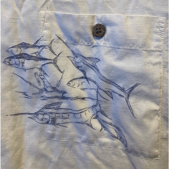 Hook And Tackle Cream with Black & Grey Fish Graphics Shirt - Picture 8 of 16